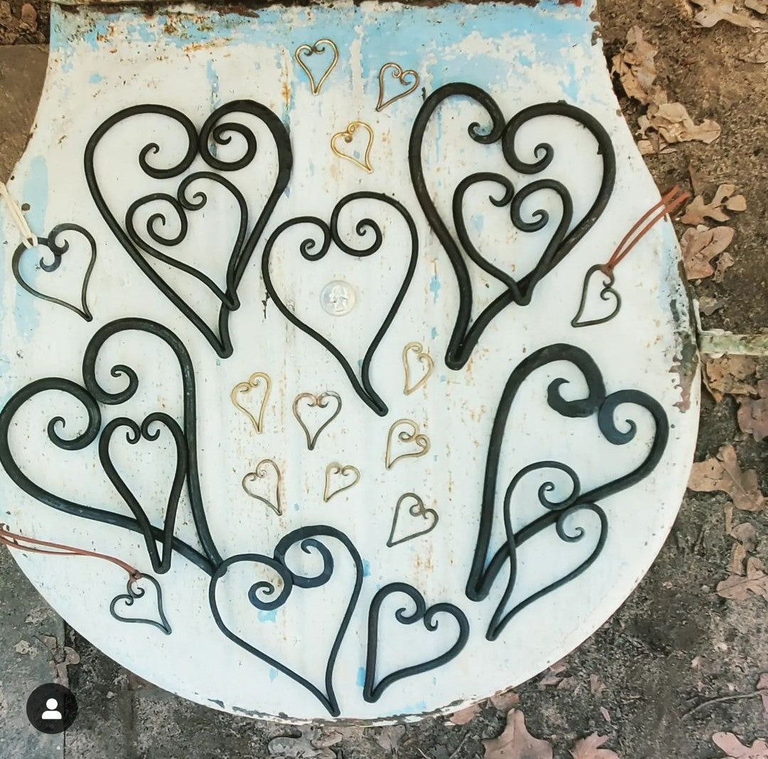 A picture of beautiful wrought iron hearts
