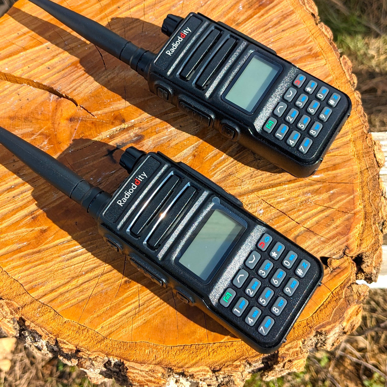 Two Radioddity GM-30s on a piece of wood.